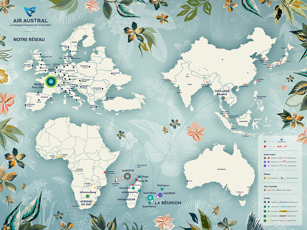 Le réseau d'Air Austral