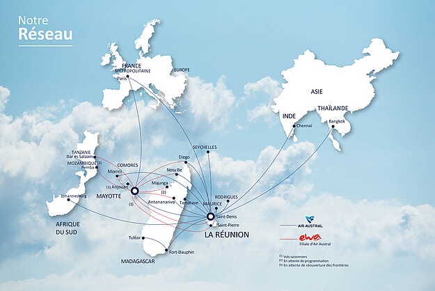 Carte réseau Air Austral 2022