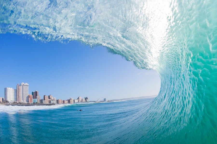 Plage à Durban en Afrique du Sud